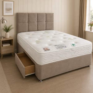 Tendersleep Aloe Vera 1000 Divan Set - PLUS 2 FREE Drawers & Strutted Headboard