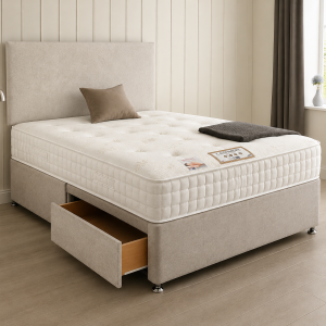 Tendersleep Cashmere 1000 Divan Set - PLUS 2 FREE Drawers & Strutted Headboard