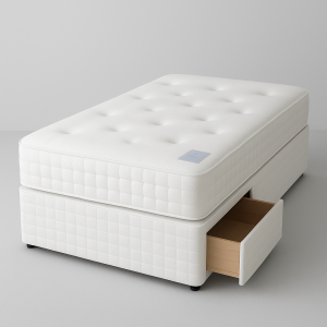 Single Short 4 Way Stretch 1 Drawer DIvan Set