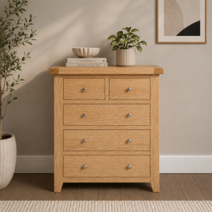 Ambassador 3+2 Chest of Drawers - Oak | Ready Assembled Bedroom Furniture