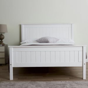 LB57 White High Foot End Bed Frame