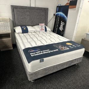 Double Silentnight PostureRest Shallow Divan Set & Floorstanding Headboard